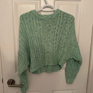 Free People Cropped Cable Knit Sweater